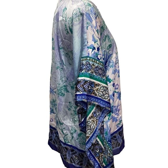 Susan Graver Printed Charmeuse Scarf Top small - Picture 5 of 13